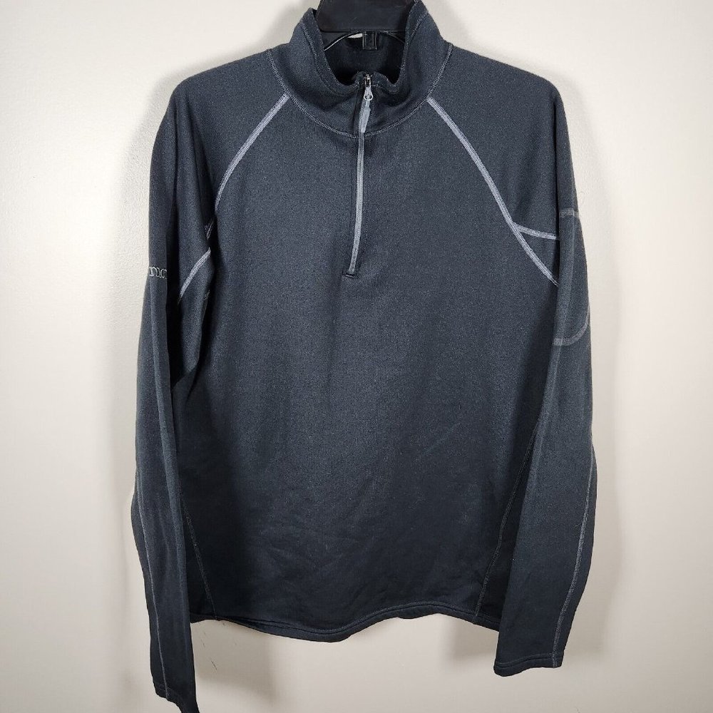 Marmot Sweater Mens Large Black 1/4 Zip Jacket Lined Pullover Outdoor Hiking